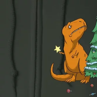 Cute T Rex Christmas Tree Full Zip Hoodie