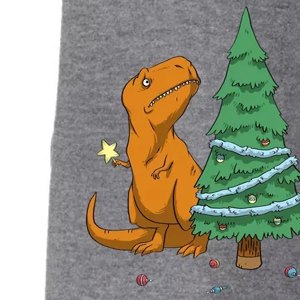 Cute T Rex Christmas Tree Doggie 3-End Fleece Hoodie