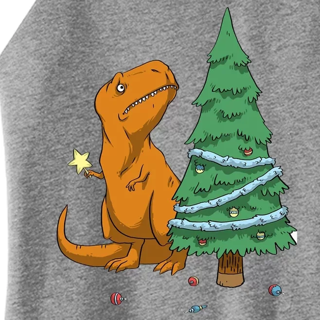 Cute T Rex Christmas Tree Women’s Perfect Tri Rocker Tank