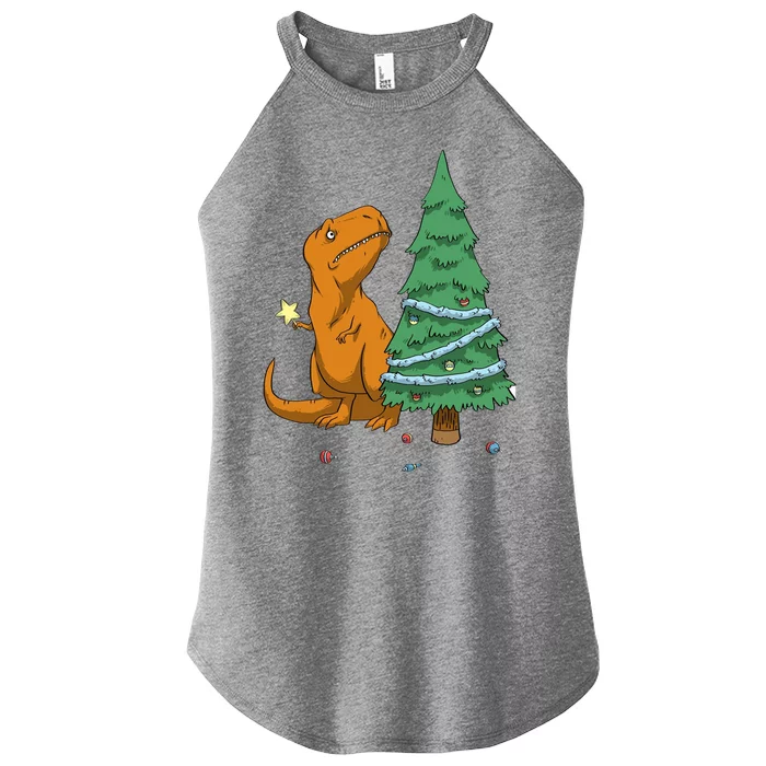 Cute T Rex Christmas Tree Women’s Perfect Tri Rocker Tank