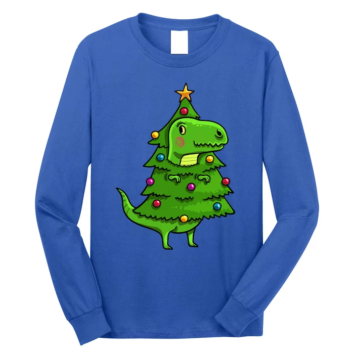 Cute Tree Rex Gift Funny Dinosaur Christmas Gift Long Sleeve Shirt