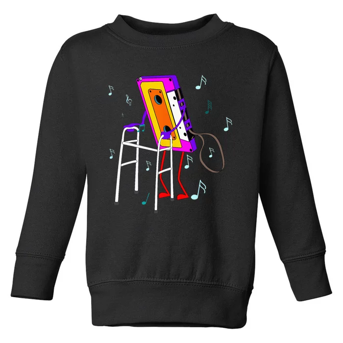 Cassette Tape Retro Vintage 70s 80s 90s Music Toddler Sweatshirt