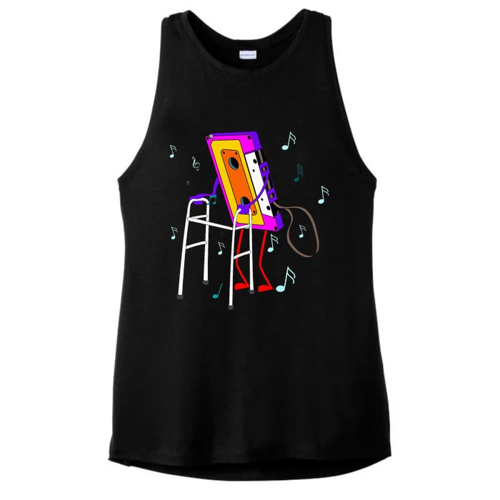 Cassette Tape Retro Vintage 70S 80S 90S Music Ladies Tri-Blend Wicking Tank