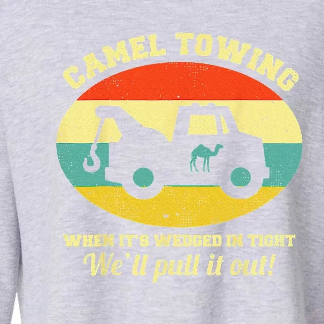 Camel Towing Retro Humor Saying Funny Halloween Cropped Pullover Crew