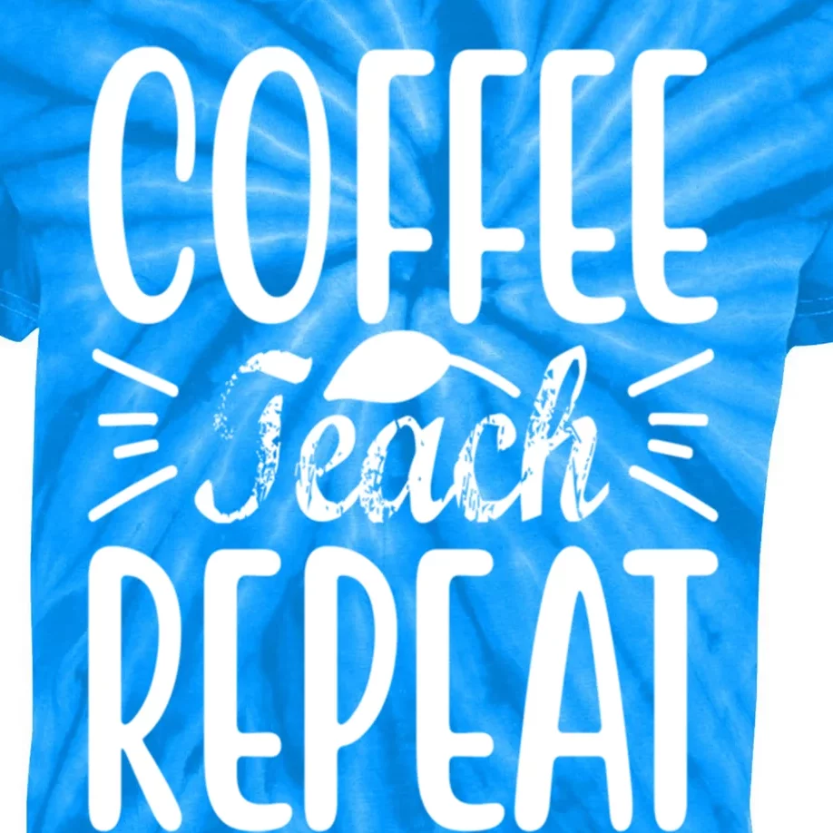 Coffee Teach Repeat Retro Back To School Teacher Gift Kids Tie-Dye T-Shirt