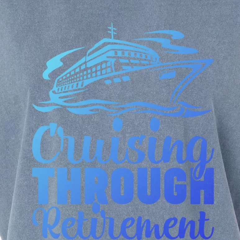 Cruising Through Retiret Cruise Cute Gift Garment-Dyed Women's Muscle Tee