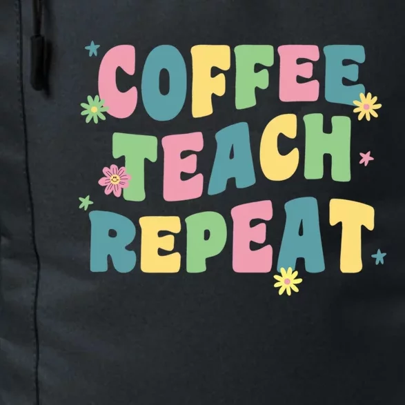 Coffee Teach Repeat Retro Groovy Back To School Teacher Gift Daily Commute Backpack