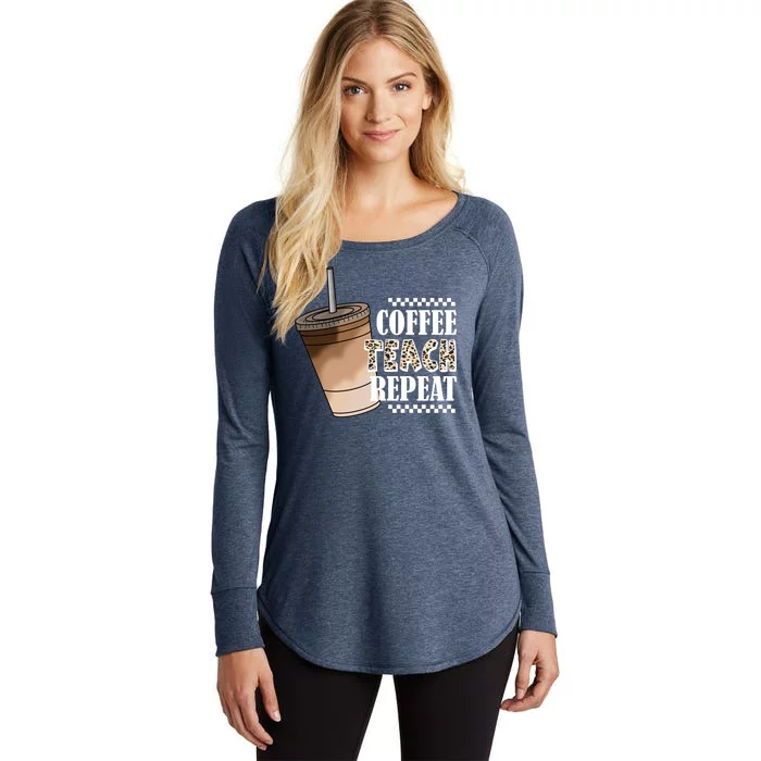 Coffee Teach Repeat Cute Teacher Gift Women's Perfect Tri Tunic Long Sleeve Shirt