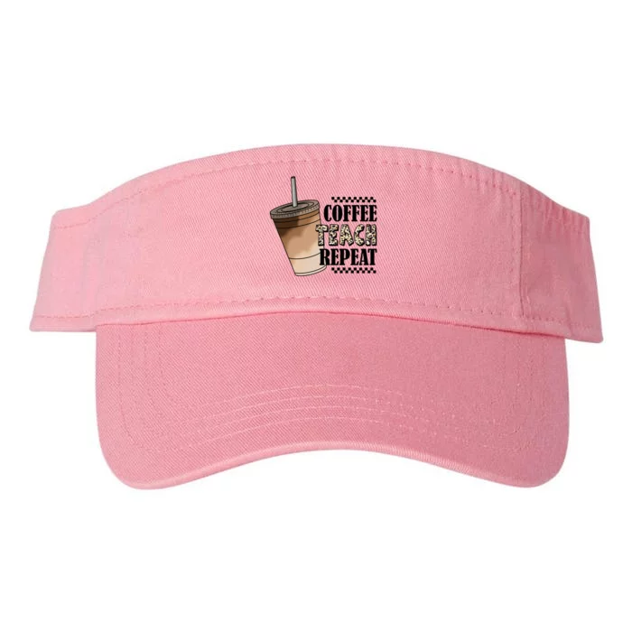 Coffee Teach Repeat Cute Teacher Gift Valucap Bio-Washed Visor