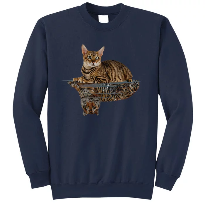 Cats Tiger Reflection Mirror Animal Cats Lovers Sweatshirt