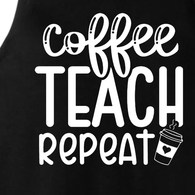 Coffee Teach Repeat Ladies Tri-Blend Wicking Tank