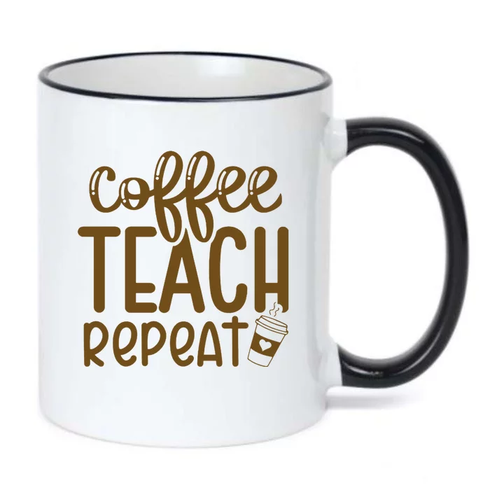 Coffee Teach Repeat Black Color Changing Mug