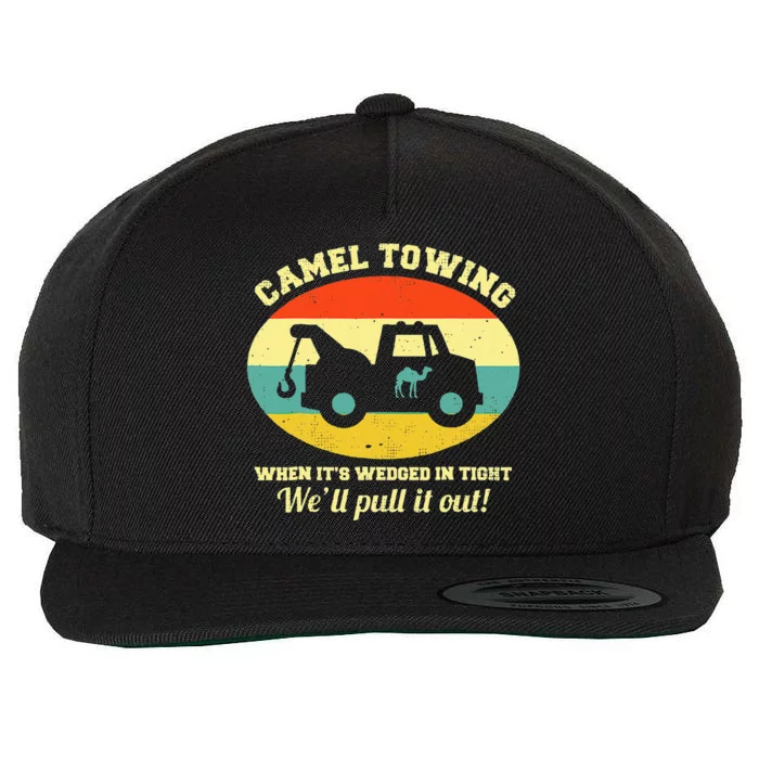 Camel Towing Retro Adult Humor Saying Funny Halloween Wool Snapback Cap