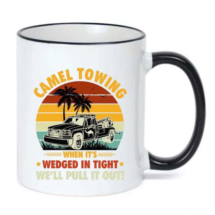 Camel Towing Retro Adult Humor Saying Funny Halloween Gift Black Color Changing Mug