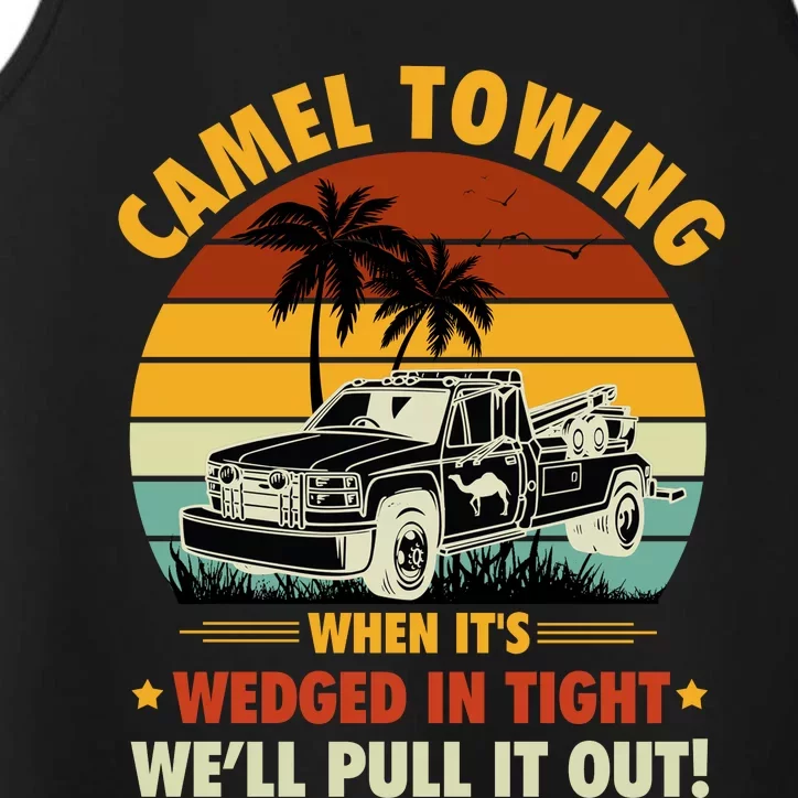 Camel Towing Retro Adult Humor Saying Funny Halloween Gift Performance Tank