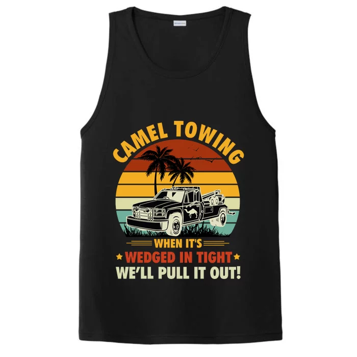 Camel Towing Retro Adult Humor Saying Funny Halloween Gift Performance Tank