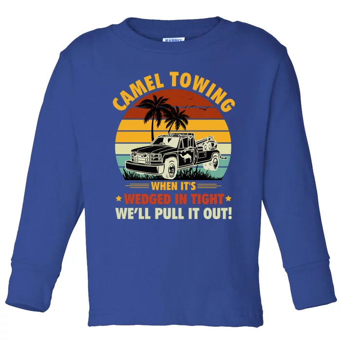 Camel Towing Retro Adult Humor Saying Funny Halloween Gift Toddler Long Sleeve Shirt