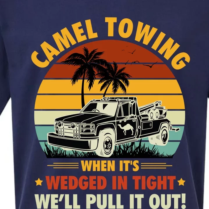 Camel Towing Retro Adult Humor Saying Funny Halloween Gift Sueded Cloud Jersey T-Shirt