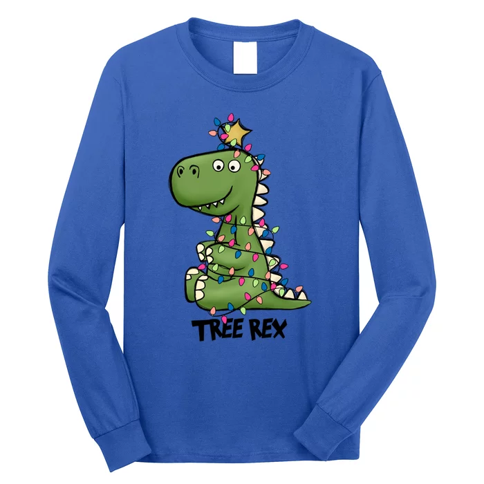 Christmas Tree Rex Ugly Christmas Trex Cozy Festive Lights Meaningful Gift Long Sleeve Shirt