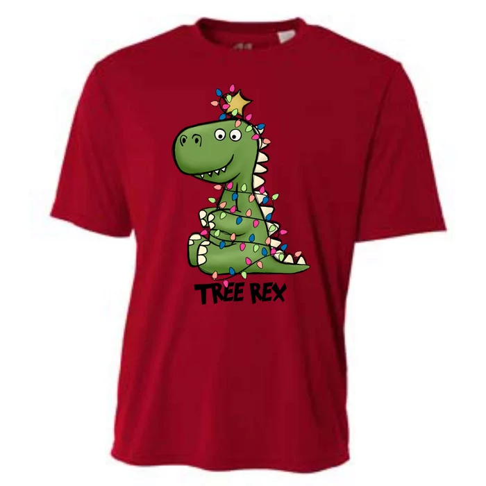 Christmas Tree Rex Ugly Christmas Trex Cozy Festive Lights Meaningful Gift Cooling Performance Crew T-Shirt