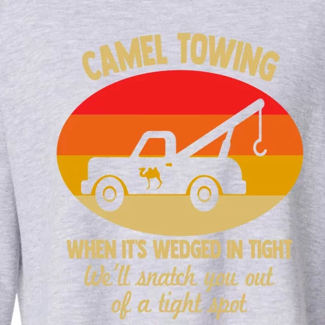 Camel Towing Retro Adult Camel Toe Funny Saying Gift Cropped Pullover Crew