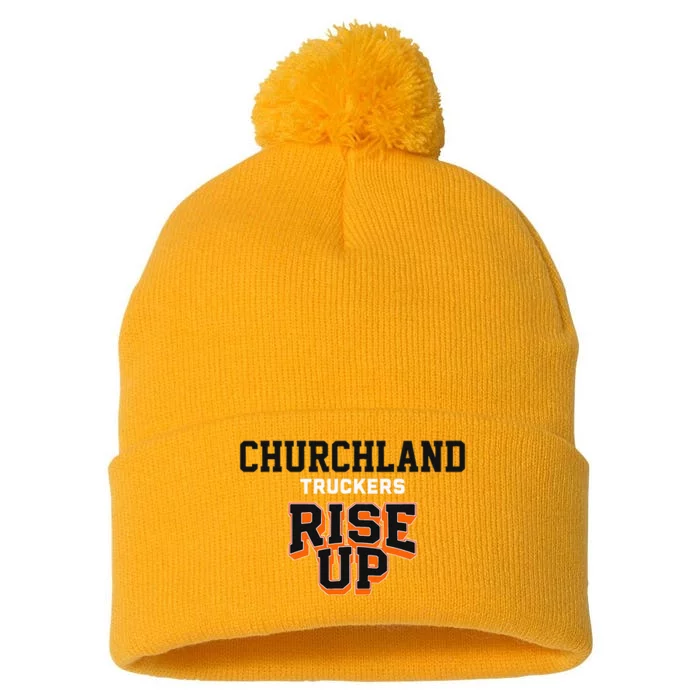 Churchland Truckers Rise Up Hs Pom Pom 12in Knit Beanie