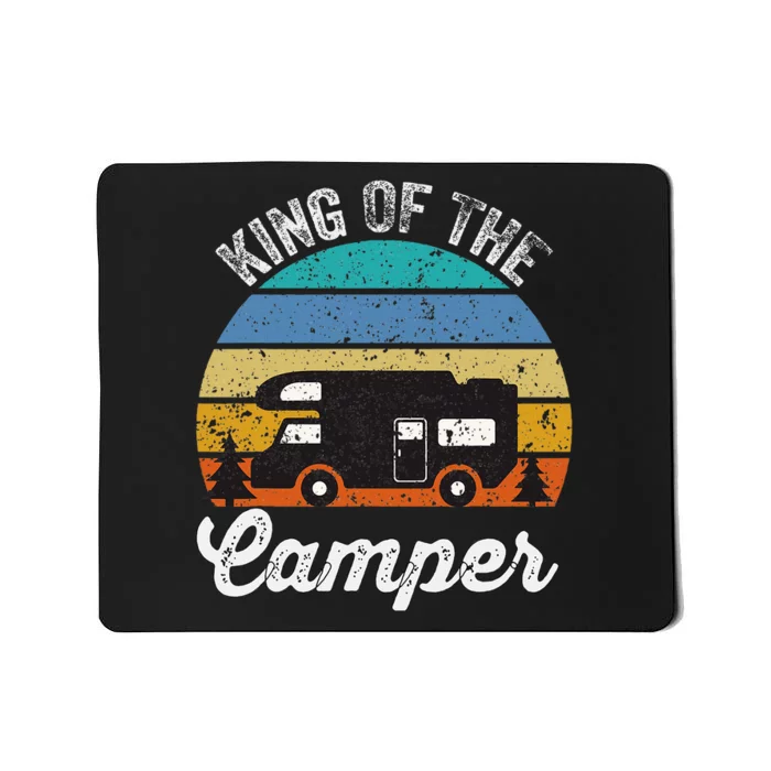 Camping Travel Retro Vintage King Of The Camper Mousepad