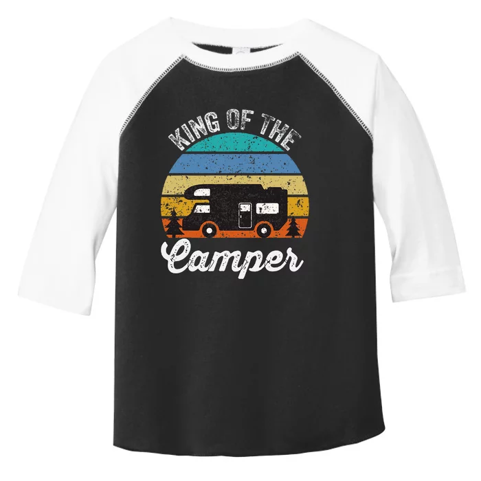 Camping Travel Retro Vintage King Of The Camper Toddler Fine Jersey T-Shirt