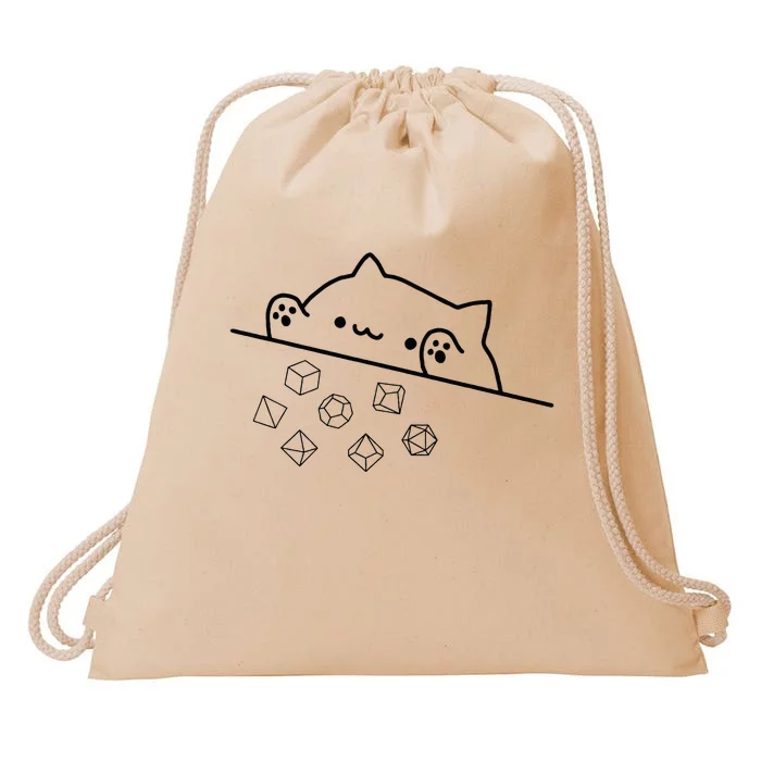 Cat Throwing Rainbow Dice Tabletop Rpg Drawstring Bag