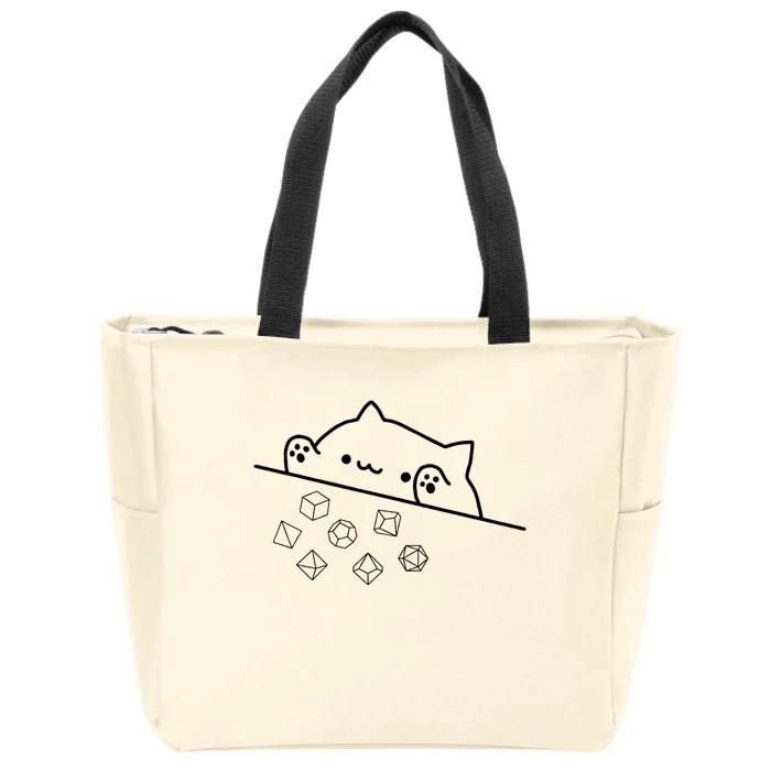 Cat Throwing Rainbow Dice Tabletop Rpg Zip Tote Bag