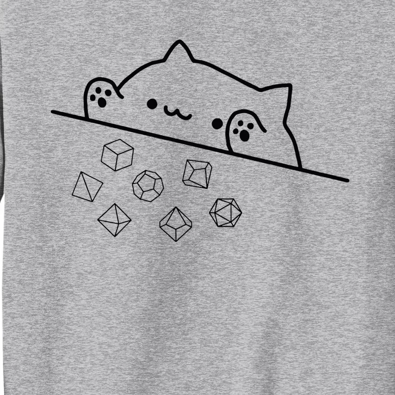 Cat Throwing Rainbow Dice Tabletop Rpg Tall Sweatshirt