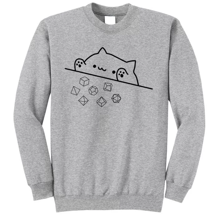 Cat Throwing Rainbow Dice Tabletop Rpg Tall Sweatshirt