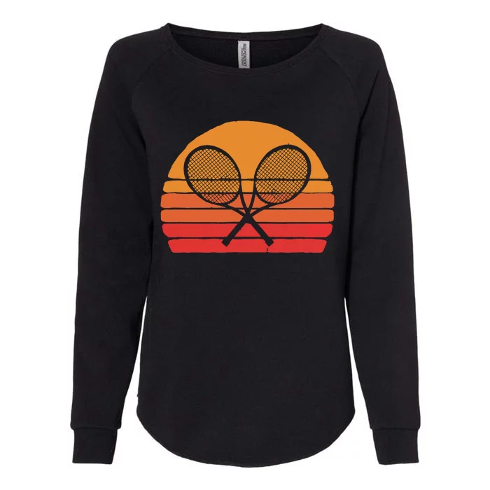 Crossed Tennis Racquets Retro 80s Sun Vintage Graphic Womens California Wash Sweatshirt