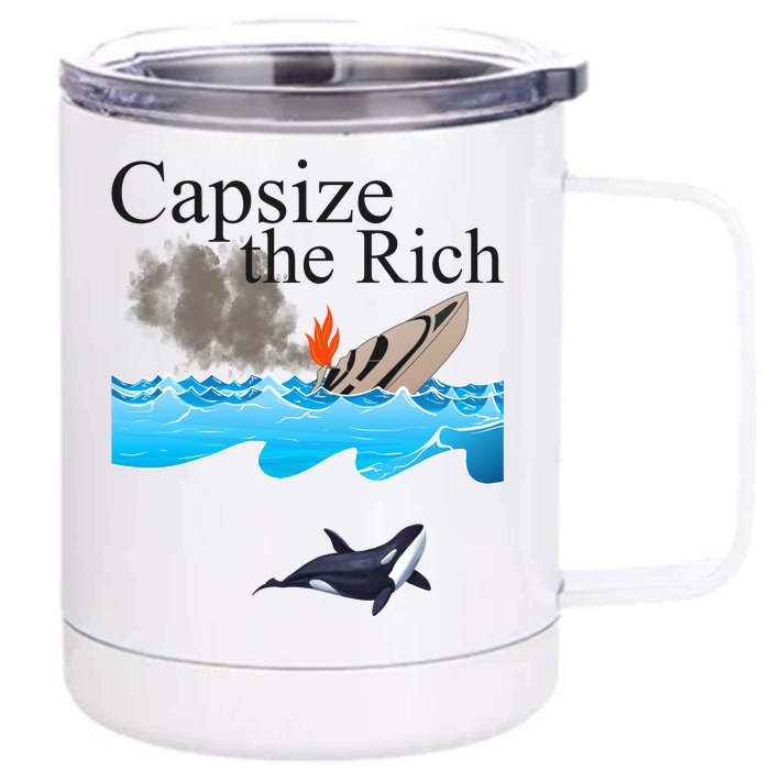 Capsize The Rich Orca Awareness Front & Back 12oz Stainless Steel Tumbler Cup