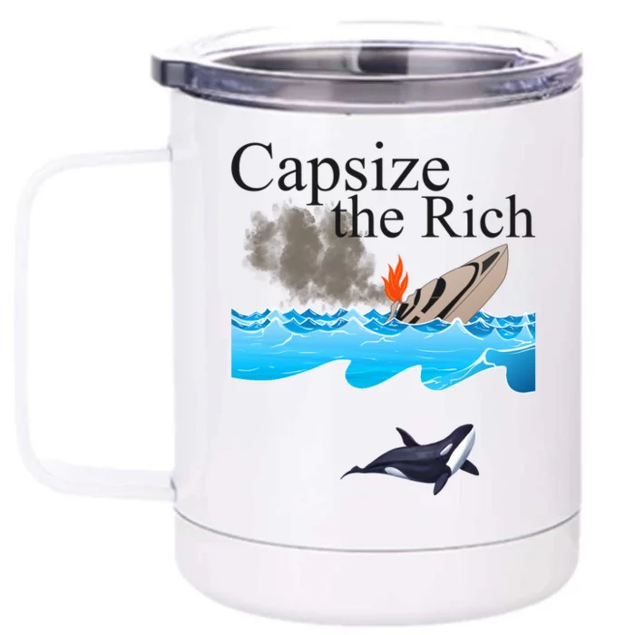 Capsize The Rich Orca Awareness Front & Back 12oz Stainless Steel Tumbler Cup