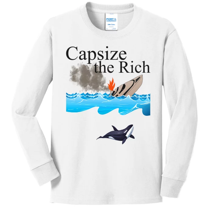 Capsize The Rich Orca Awareness Kids Long Sleeve Shirt