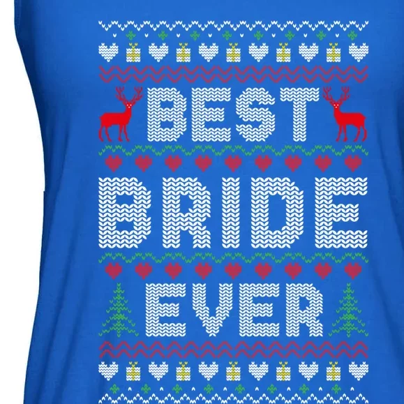 Christmas Tree Reindeer Ugly Xmas Holiday Best Bride Ever Gift Ladies Essential Flowy Tank