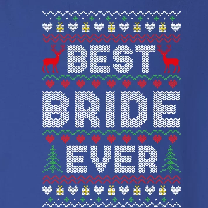 Christmas Tree Reindeer Ugly Xmas Holiday Best Bride Ever Gift Toddler Long Sleeve Shirt