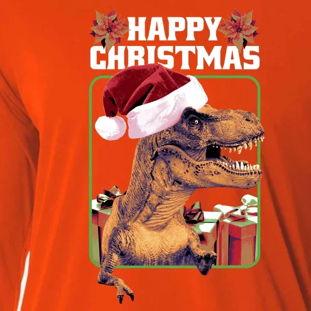 Cool T Rex Happy Christmas Cooling Performance Long Sleeve Crew