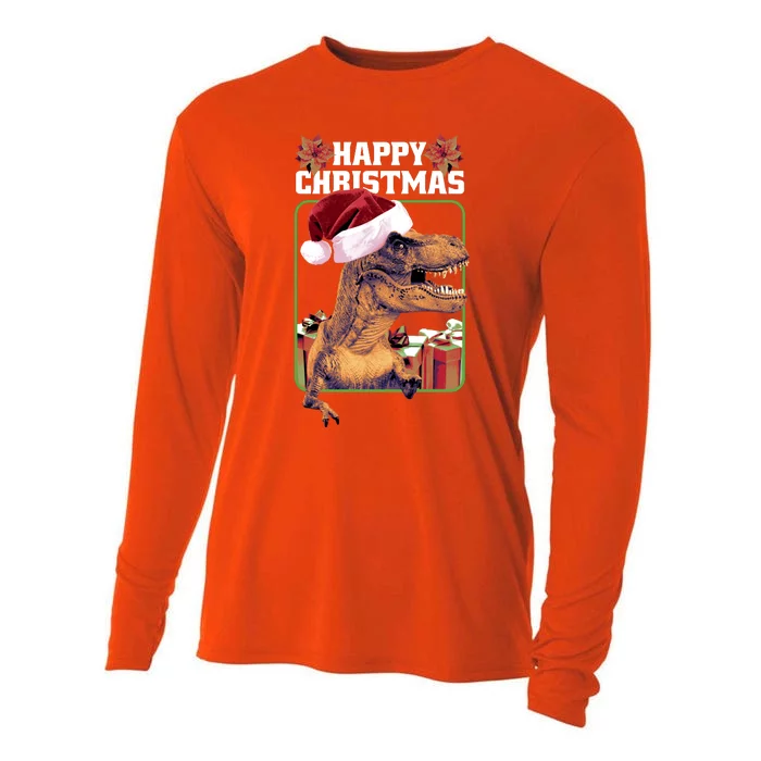 Cool T Rex Happy Christmas Cooling Performance Long Sleeve Crew