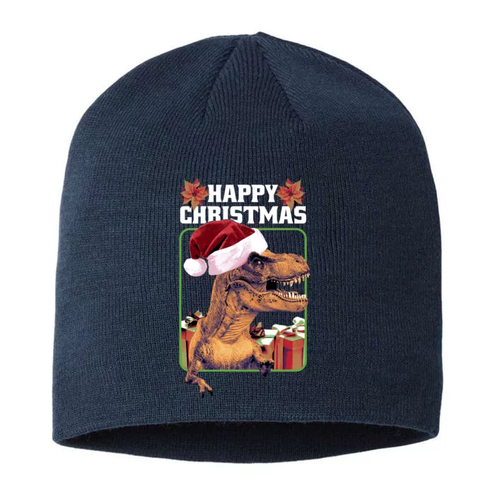 Cool T Rex Happy Christmas 8 1/2in Sustainable Knit Beanie