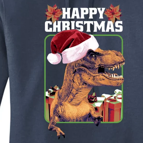 Cool T Rex Happy Christmas Women's Pullover Hoodie