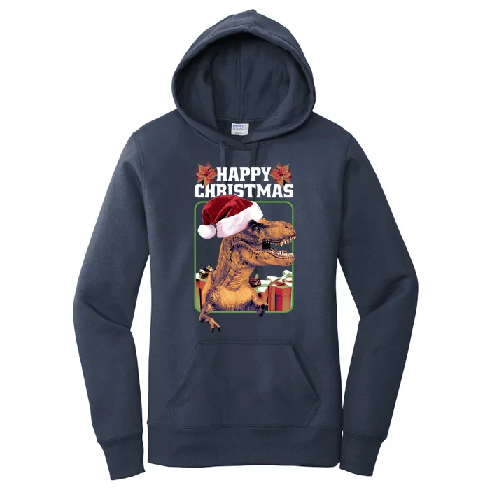 Cool T Rex Happy Christmas Women's Pullover Hoodie