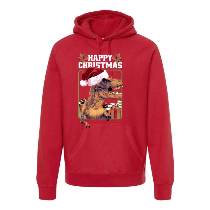 Cool T Rex Happy Christmas Premium Hoodie