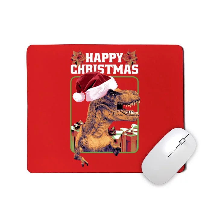 Cool T Rex Happy Christmas Mousepad