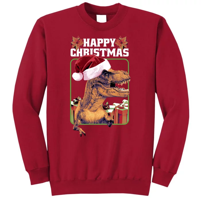 Cool T Rex Happy Christmas Tall Sweatshirt