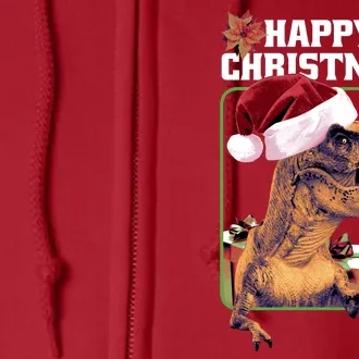 Cool T Rex Happy Christmas Full Zip Hoodie