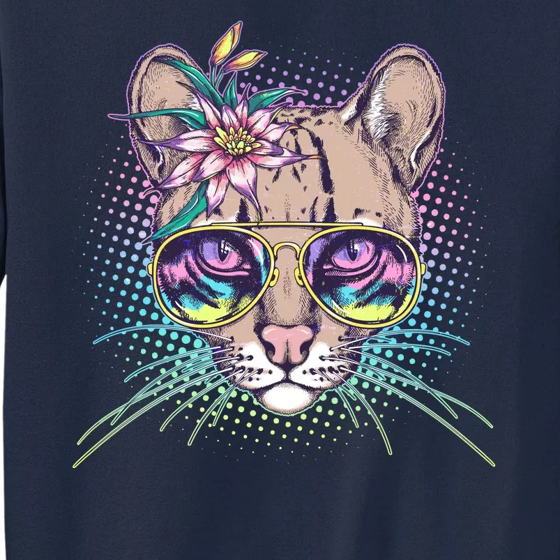 Cute Tropical Rainbow Ocelot Cat Tall Sweatshirt