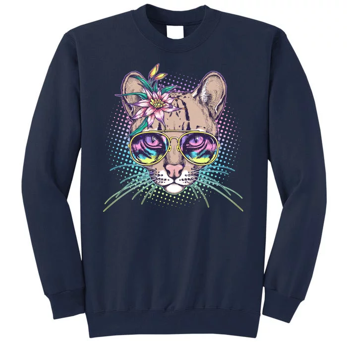 Cute Tropical Rainbow Ocelot Cat Tall Sweatshirt