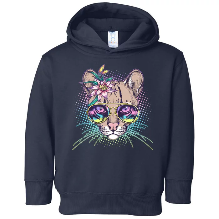 Cute Tropical Rainbow Ocelot Cat Toddler Hoodie